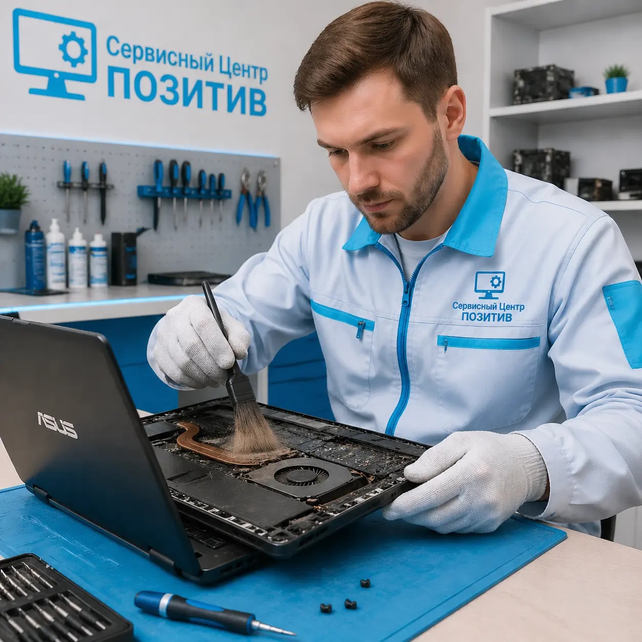 Чистка ноутбука Asus от пыли в Чехове | Замена термопасты