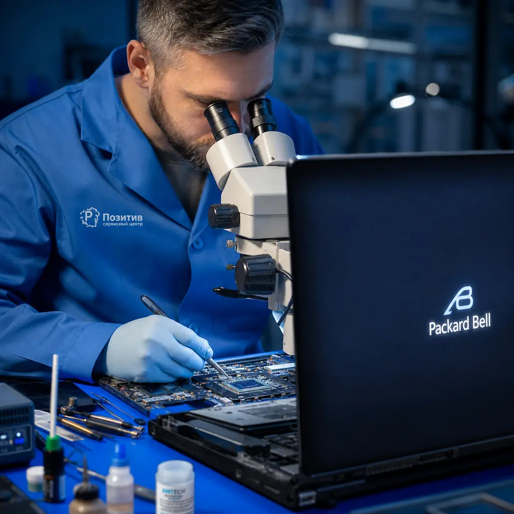 Замена видеокарты ноутбука Packard Bell в Чехове
