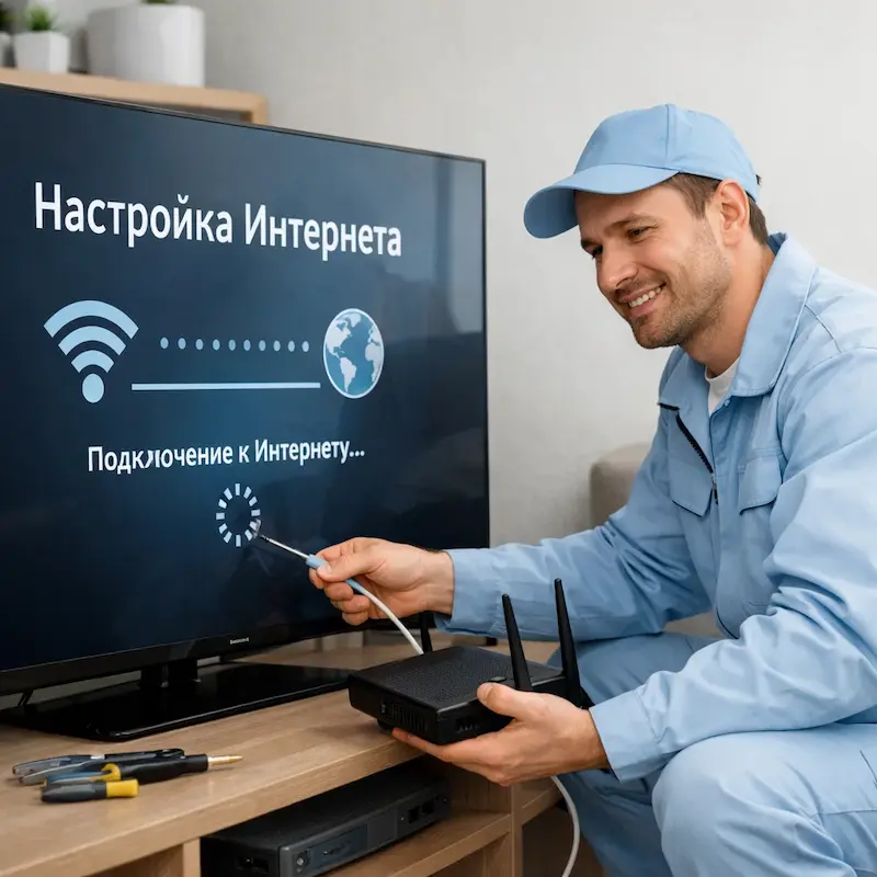 Настройка интернета на ТВ в Чехове