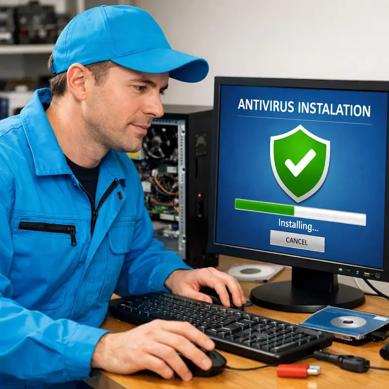 Установка антивируса на ноутбук в Чехове